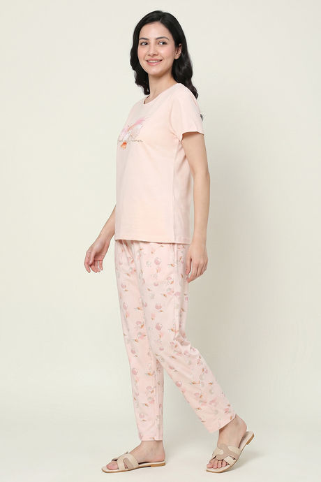 Zivame Beach Dreamer Buttersoft Knit Poly Pyjama Set - Soft Pink — image 3